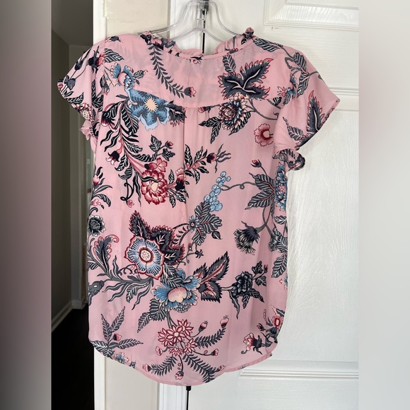 LOFT Pink and Blue Floral Blouse - Picture 3 of 4